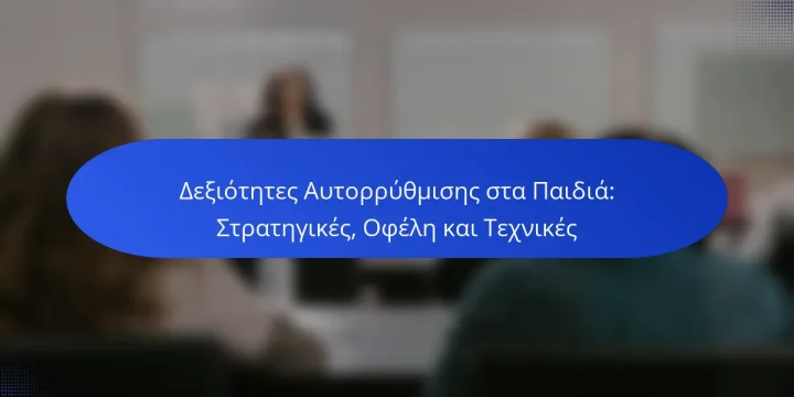 Δεξιότητες Αυτορρύθμισης στα Παιδιά: Στρατηγικές, Οφέλη και Τεχνικές