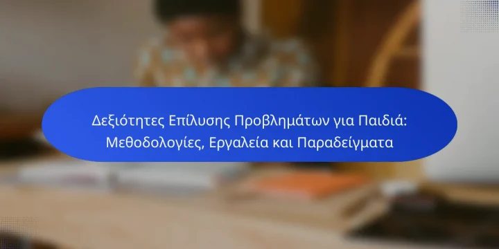 Δεξιότητες Επίλυσης Προβλημάτων για Παιδιά: Μεθοδολογίες, Εργαλεία και Παραδείγματα