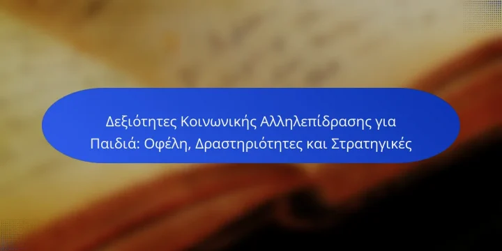 Δεξιότητες Κοινωνικής Αλληλεπίδρασης για Παιδιά: Οφέλη, Δραστηριότητες και Στρατηγικές