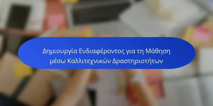 Δημιουργία Ενδιαφέροντος για τη Μάθηση μέσω Καλλιτεχνικών Δραστηριοτήτων