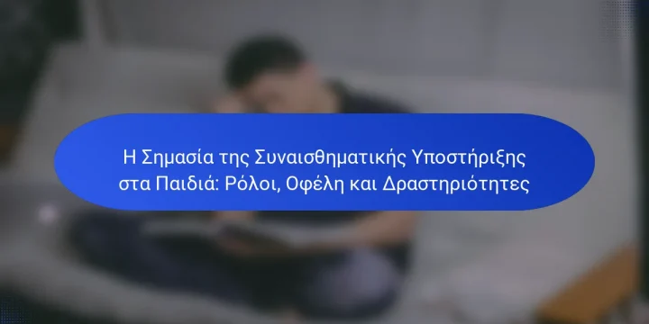 Η Σημασία της Συναισθηματικής Υποστήριξης στα Παιδιά: Ρόλοι, Οφέλη και Δραστηριότητες