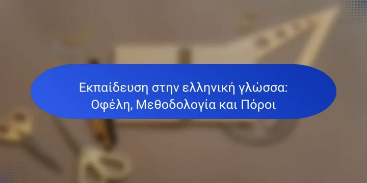 Εκπαίδευση στην ελληνική γλώσσα: Οφέλη, Μεθοδολογία και Πόροι