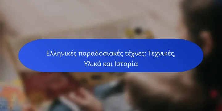 Ελληνικές παραδοσιακές τέχνες: Τεχνικές, Υλικά και Ιστορία