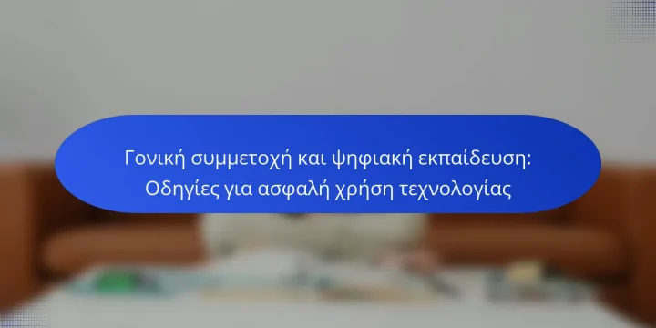 Γονική συμμετοχή και ψηφιακή εκπαίδευση: Οδηγίες για ασφαλή χρήση τεχνολογίας