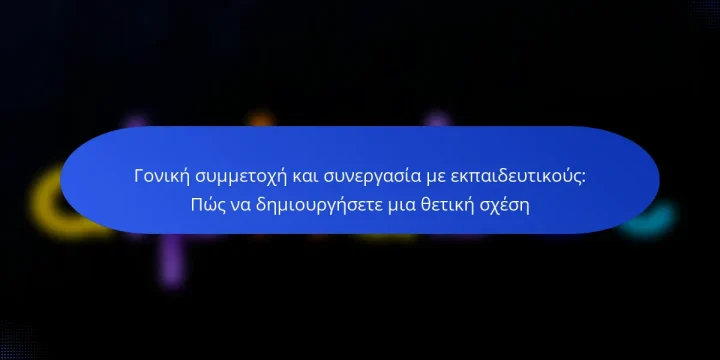 Γονική συμμετοχή και συνεργασία με εκπαιδευτικούς: Πώς να δημιουργήσετε μια θετική σχέση