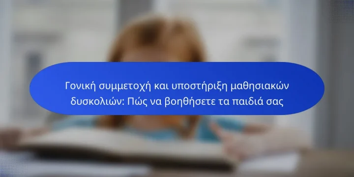 Γονική συμμετοχή και υποστήριξη μαθησιακών δυσκολιών: Πώς να βοηθήσετε τα παιδιά σας