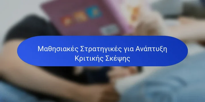 Μαθησιακές Στρατηγικές για Ανάπτυξη Κριτικής Σκέψης