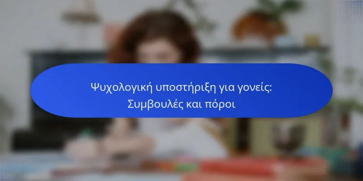Ψυχολογική υποστήριξη για γονείς: Συμβουλές και πόροι