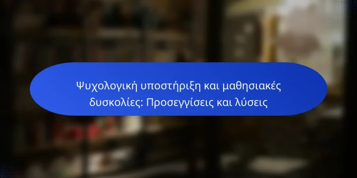 Ψυχολογική υποστήριξη και μαθησιακές δυσκολίες: Προσεγγίσεις και λύσεις