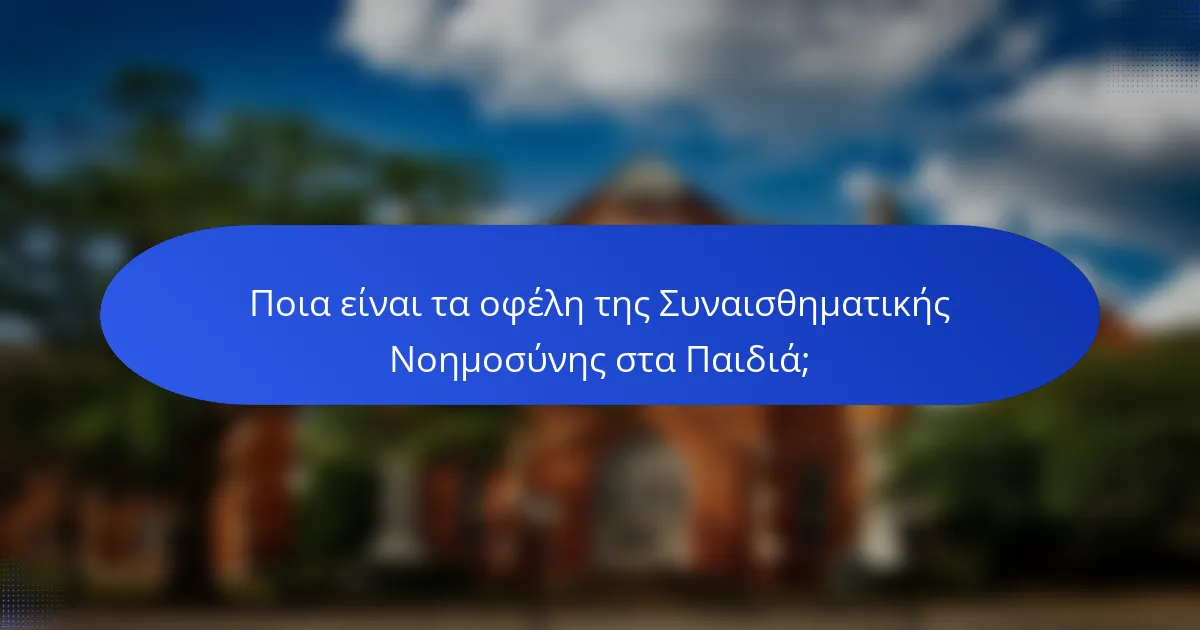 Ποια είναι τα οφέλη της Συναισθηματικής Νοημοσύνης στα Παιδιά;