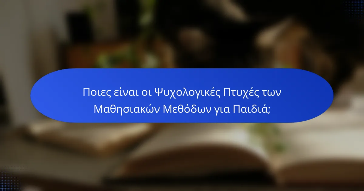 Ποιες είναι οι Ψυχολογικές Πτυχές των Μαθησιακών Μεθόδων για Παιδιά;