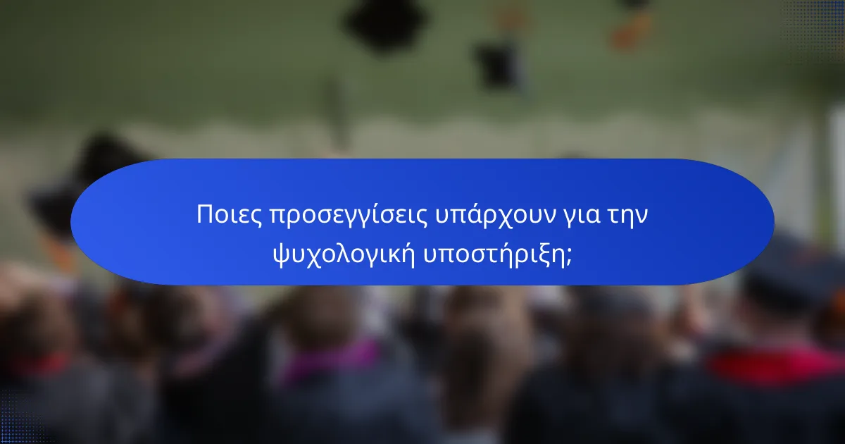 Ποιες προσεγγίσεις υπάρχουν για την ψυχολογική υποστήριξη;