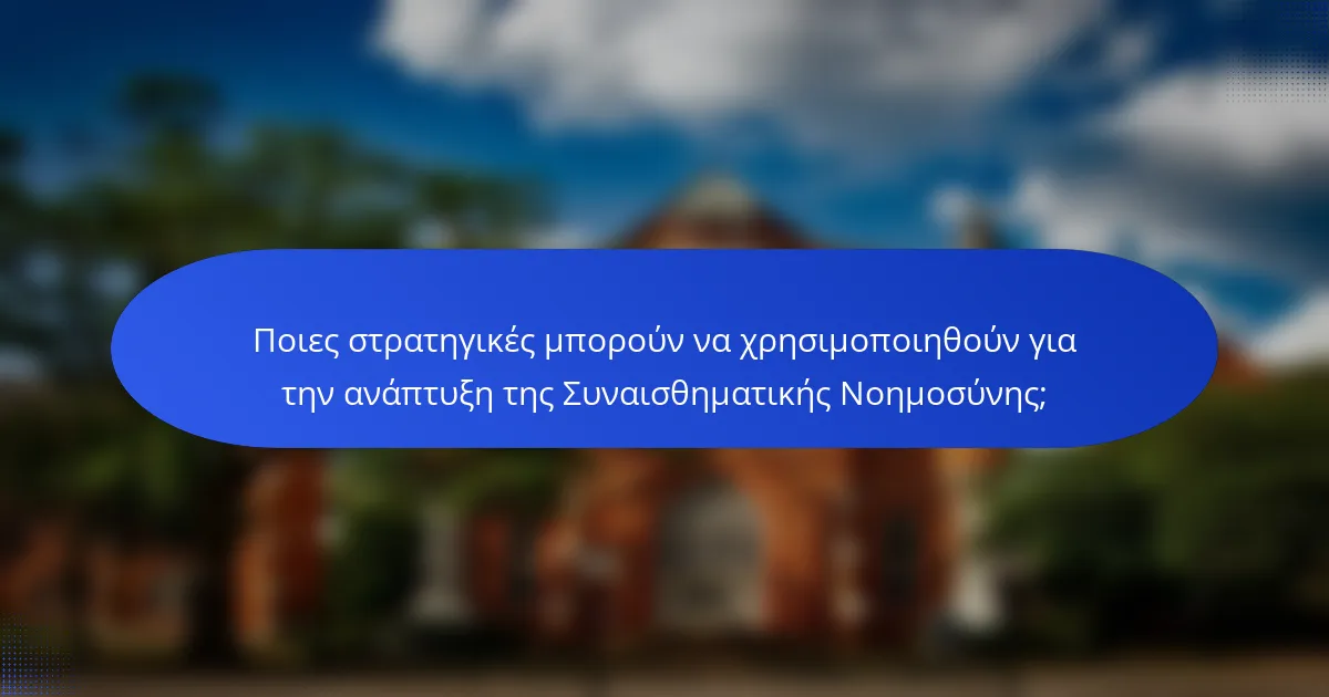 Ποιες στρατηγικές μπορούν να χρησιμοποιηθούν για την ανάπτυξη της Συναισθηματικής Νοημοσύνης;