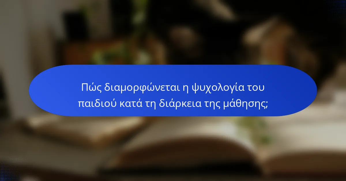 Πώς διαμορφώνεται η ψυχολογία του παιδιού κατά τη διάρκεια της μάθησης;