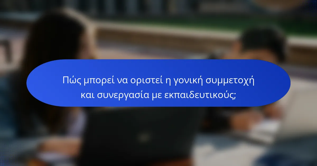 Πώς μπορεί να οριστεί η γονική συμμετοχή και συνεργασία με εκπαιδευτικούς;